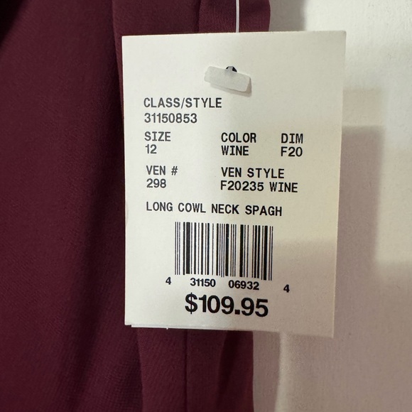 Wine cowl neck full length dress! - Picture 3 of 3